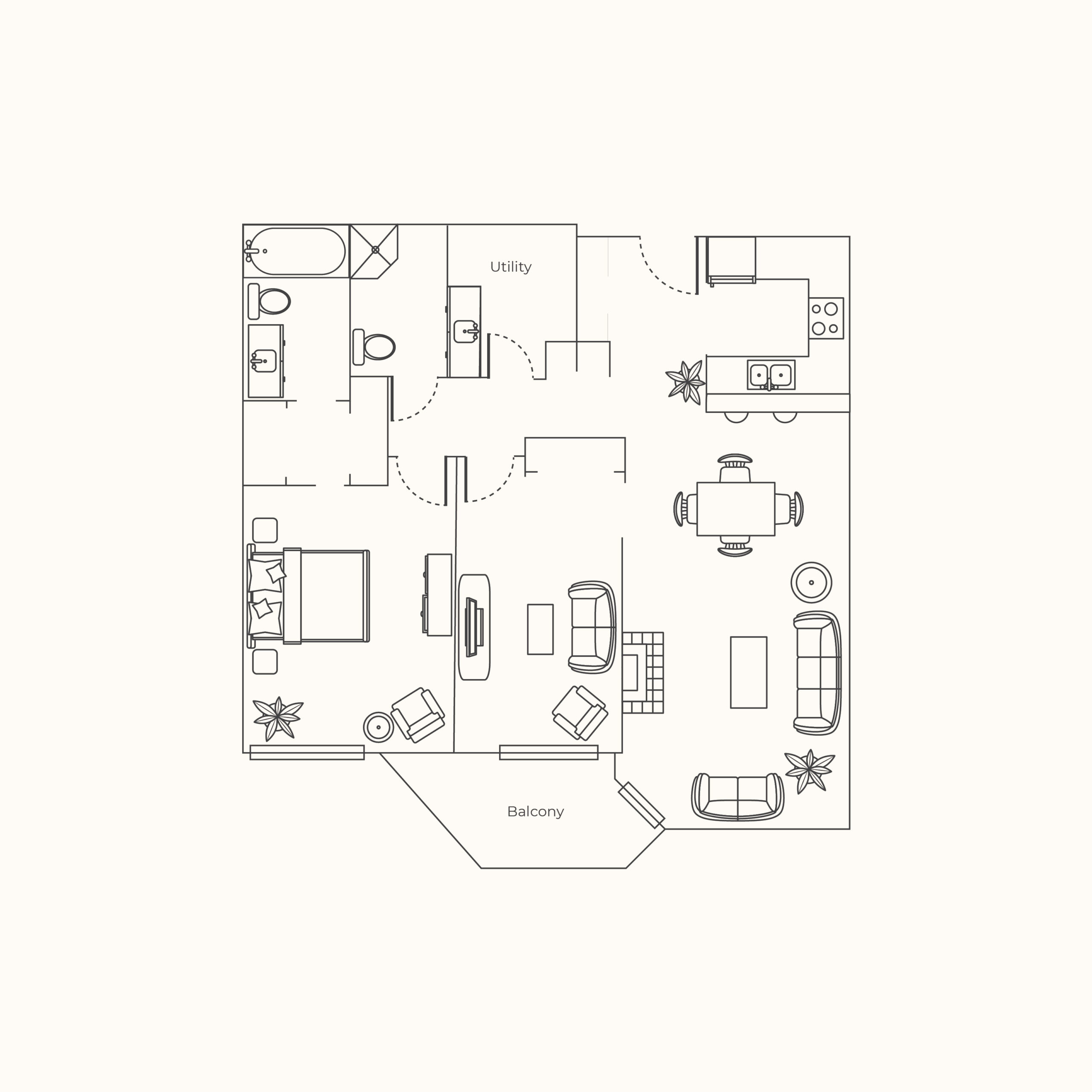 Plan B - One Bedroom + Den