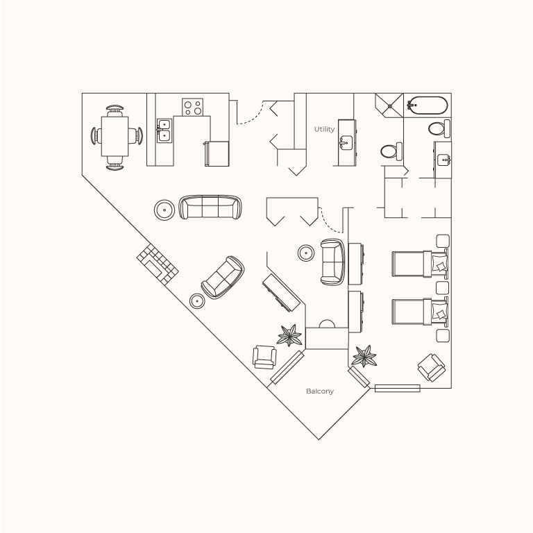 Plan D - One Bedroom + Den